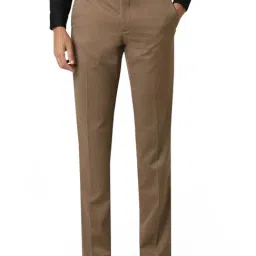 Van Heusen Brown Slim Fit Texture Trousers-image-34