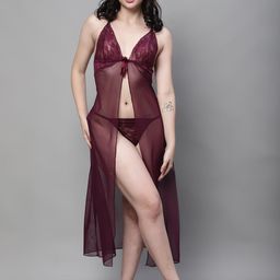 new blue eyes Women Sheer Shoulder Straps Baby Doll-image-75