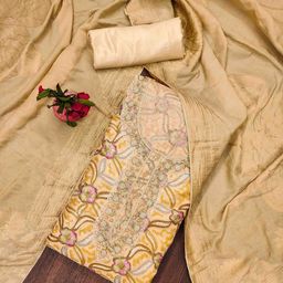 DIVASTRI Floral Embroidered Sequinned Organza Unstitched Dress Material-picture-23