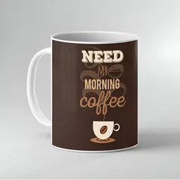 Keviv White & Brown Text or Slogans Printed Ceramic Glossy Mugs Set of Cups and Mugs-image-54