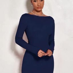 Kotty Navy Slim Fit Bodycon Dress-picture-24