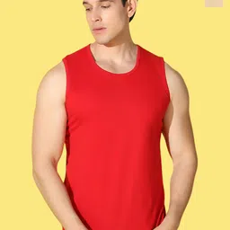 WOOSTRO 2-Pcs Odour-Free Combed Cotton Innerwear Vests VWS26(RUN RUST)(PLAIN RED)-29