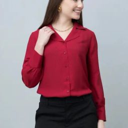 PURYS Red Casual Shirt-image-52
