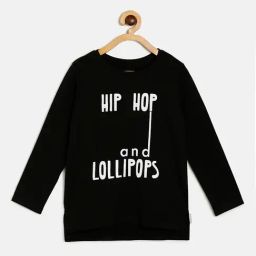 MINIKLUB Kids Black Printed Full Sleeves Top-image-63