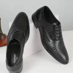 Teakwood Leathers Men's Black Oxford Shoes-image-78
