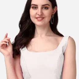 HERE&NOW Round Neck Sleeveless Padded Silk Saree Blouse-picture-30