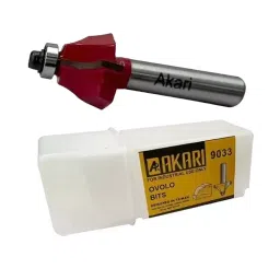 Akari 9033 8 mm Shank Red and Silver Metal Ovolo Bit, RB-33 (Pack of 100)-19
