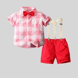 LULU & SKY Boys Checked Shirt with Shorts-image-73