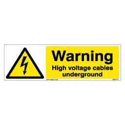 SUNSIGNS Warning High Voltage Cables Underground Signages Size 300x100 mm HP Print + Vinyl + ACP Sheet, SN0173-image-99