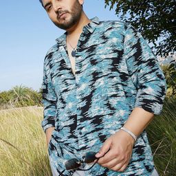 Instafab Plus Men Comfort Opaque Printed Casual Shirt-image-72