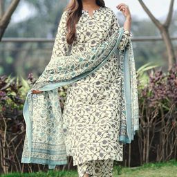 Libas Floral Vine Pure Cotton Kurta Set-picture-19