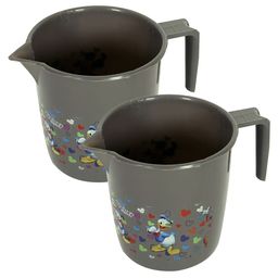 Kuber Industries Grey & Blue 2 piece Floral Plastic Bath Accessories Set-74