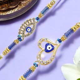 MEIRA JEWELLERY Set Of 2 Rakhi With Roli Chawal & Card-image-69