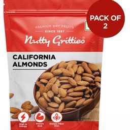 Nutty Gritties 100% Natural California Almonds Pack of 2 - 200 gm Each-image-6