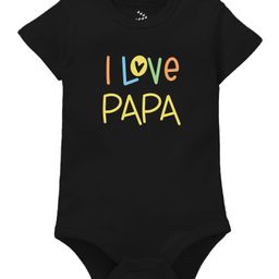 Zeezeezoo Half Sleeves I Love Papa Printed Onesie - Black-image-1