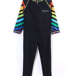 ROVARS Full Sleeves Body Swim Suit Lion Stripes - Black-15