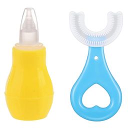 Enorme Baby Silicone Yellow Nose Cleaner Nasal Aspirator with U-shaped Soft Silicone Mouth Cleaning Toothbrush For Kids-27