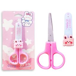 FunBlast Cute Cartoon Theme Scissor with Safety Cover  Pink-26