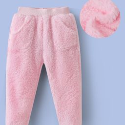 Kookie Kids Full Length Solid Lounge Pant with Pocket - Pink-image-87
