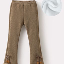 Kookie Kids Full Length Lounge Pants with 3D Applique - Brown-image-99