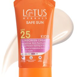 Lotus Herbals Safe Sun Block Kids Sunscreen Cream PA+ SPF 25 | Non Greasy | Sweat & Waterproof - 100 g-image-19