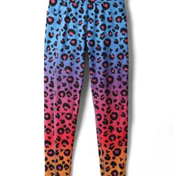 Pine Active Knit Full Length Super Stretch Leggings with Cheetah Print - Multicolor-image-93