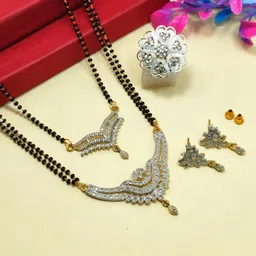 Divyanshi Collection Brass Silver Silver Jewellery Set (Pack of 4)-13
