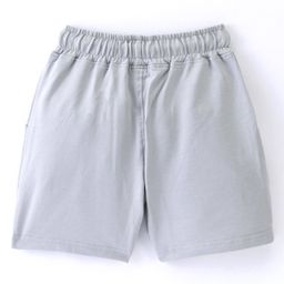 Smarty Boys Shorts Premium Lycra Loop Knit Knee Length Shorts Text Print - Grey image 2