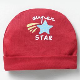Simply Interlock Knit Cap Mittens And Booties Set With Super Star Print Red - Diameter 11.5 cm image 2