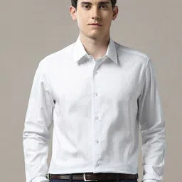 Arrow Men Classic Tailored Fit Spread Collar Textured Cotton Formal Shirt-picture-33
