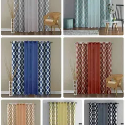 Dekor World Multicoloured Set of 3 Window Curtain image 3