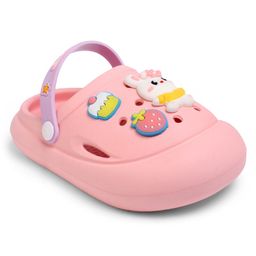 KIDLINGSS Baby Bunny Applique Detailed Slingback Clogs - Light Pink image 4