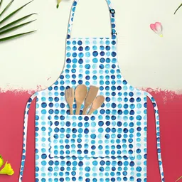 ArtzFolio White & Blue Printed Cotton Aprons-image-75