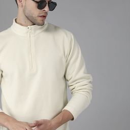The Roadster Lifestyle Co. Men Cream-Coloured Solid Sweatshirt-image-28