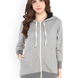 Pannkh Grey Melange Hooded Sweatshirt-image-73