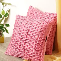 Romee Pink Polyester Cushion Covers (40 x 40 cm) - Set of 2-image-24