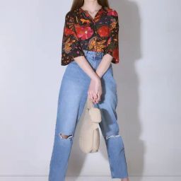 Vero Moda Blue Distressed High Rise Jeans-image-56