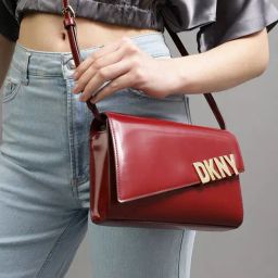 Dkny Red Leather Solid Sling Handbag-image-51