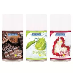 Airance 250 ml Each Chocolate, Refreshing Lime & Rose Petals Fragrance Automatic Air Freshener Refill Perfume Spray (Pack of 3)-image-24