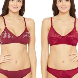 N-Gal Maroon Lace Bra & Panty Set (Pack Of 2)-image-73