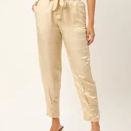 Rooted Beige Regular Fit Trousers-image-79