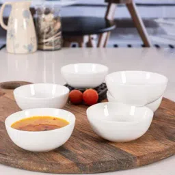 Goodhomes White Porcelain Veg Bowl - Set of 6-40
