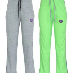 Vimal Jonney Kids Multicolor Mid Rise Trackpants - Pack of 2-image-85