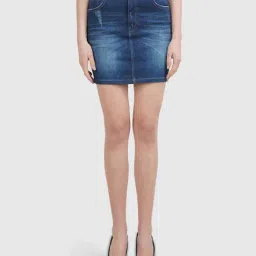 United Colors of Benetton Blue Skinny Fit Skirt-picture-31