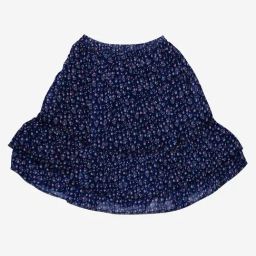 Kiddopanti Kids Navy Floral Print Skirt-image-98