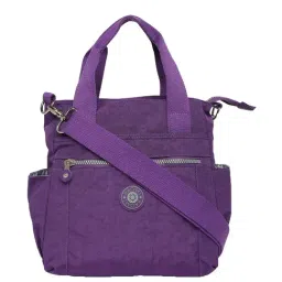 Baomi Purple Solid Medium Handbag-image-7