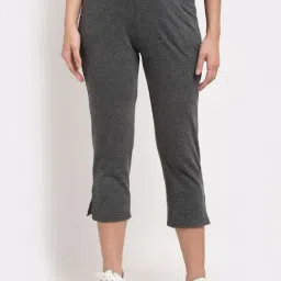 BRINNS Dark Grey Mid Rise Cropped Capris-image-87