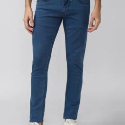 Men Blue Mid Wash Low Skinny Fit Jeans-image-2