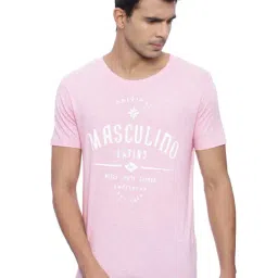 Masculino Latino Pink Cotton Regular Fit Printed T-Shirt-picture-49