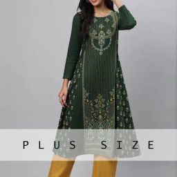 Aurelia Green Floral Print A Line Kurta-picture-12